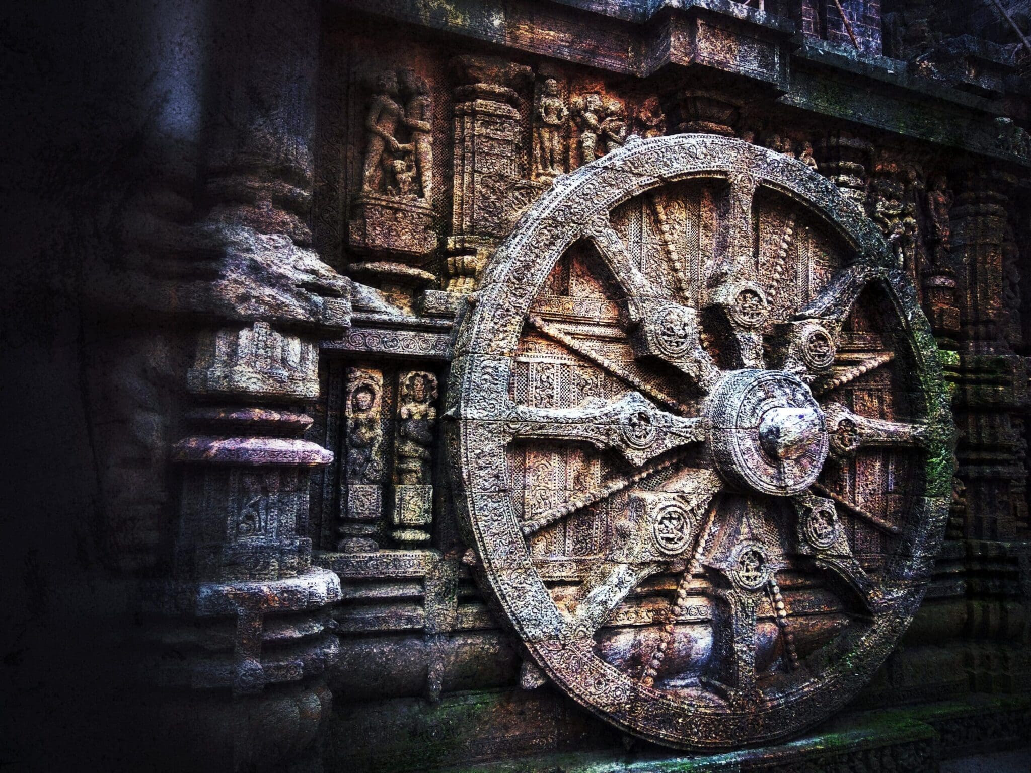 Ornate carving India teak wood