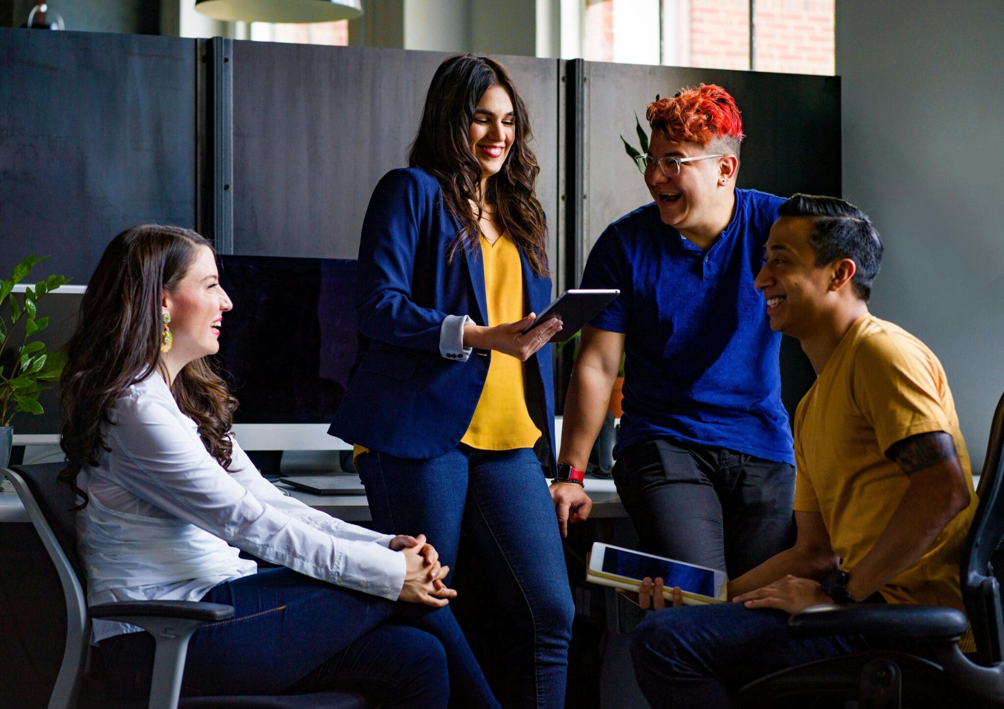 Team of people working in an office