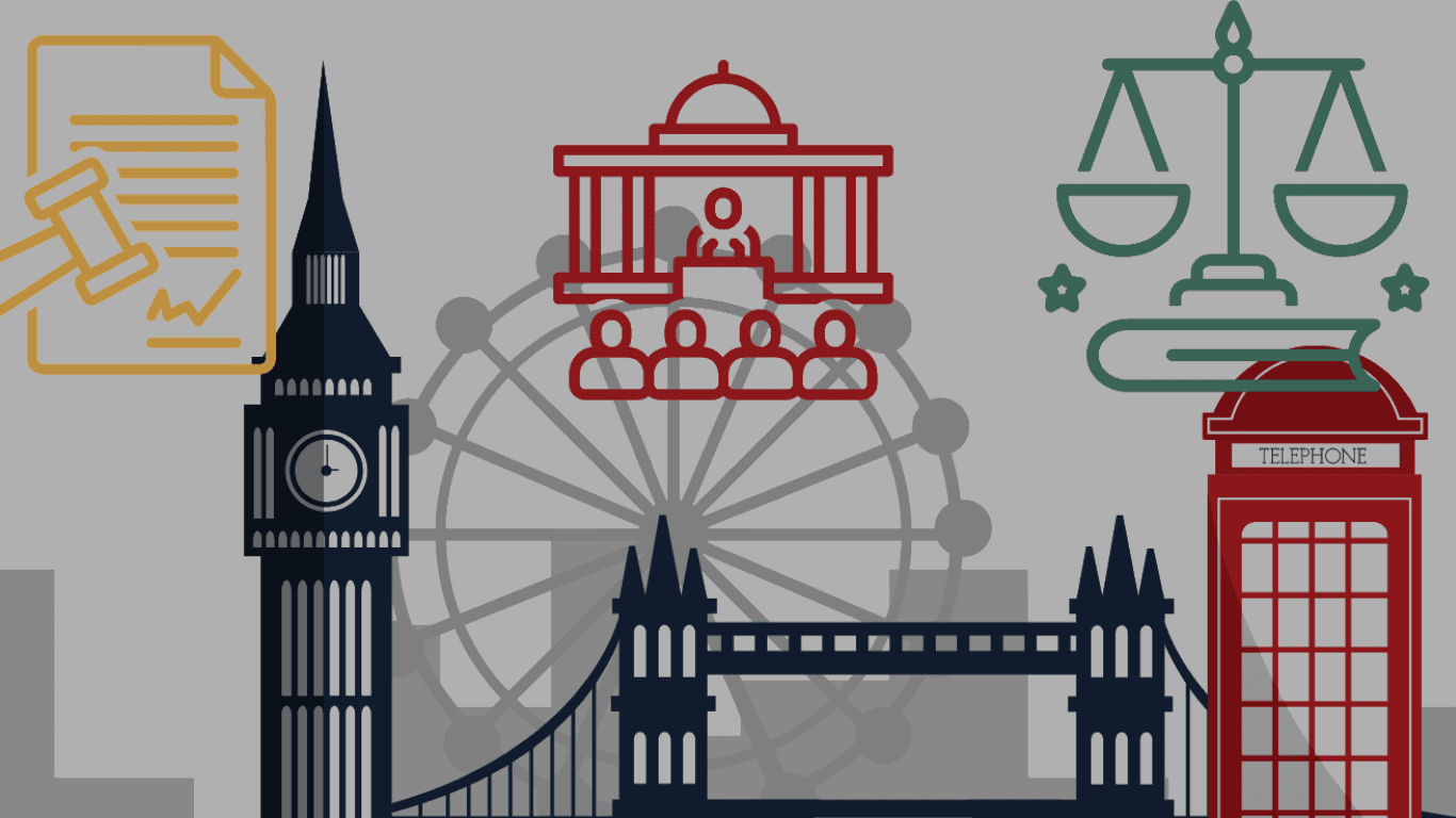 an illustration of the london skyline with buildings and other symbols