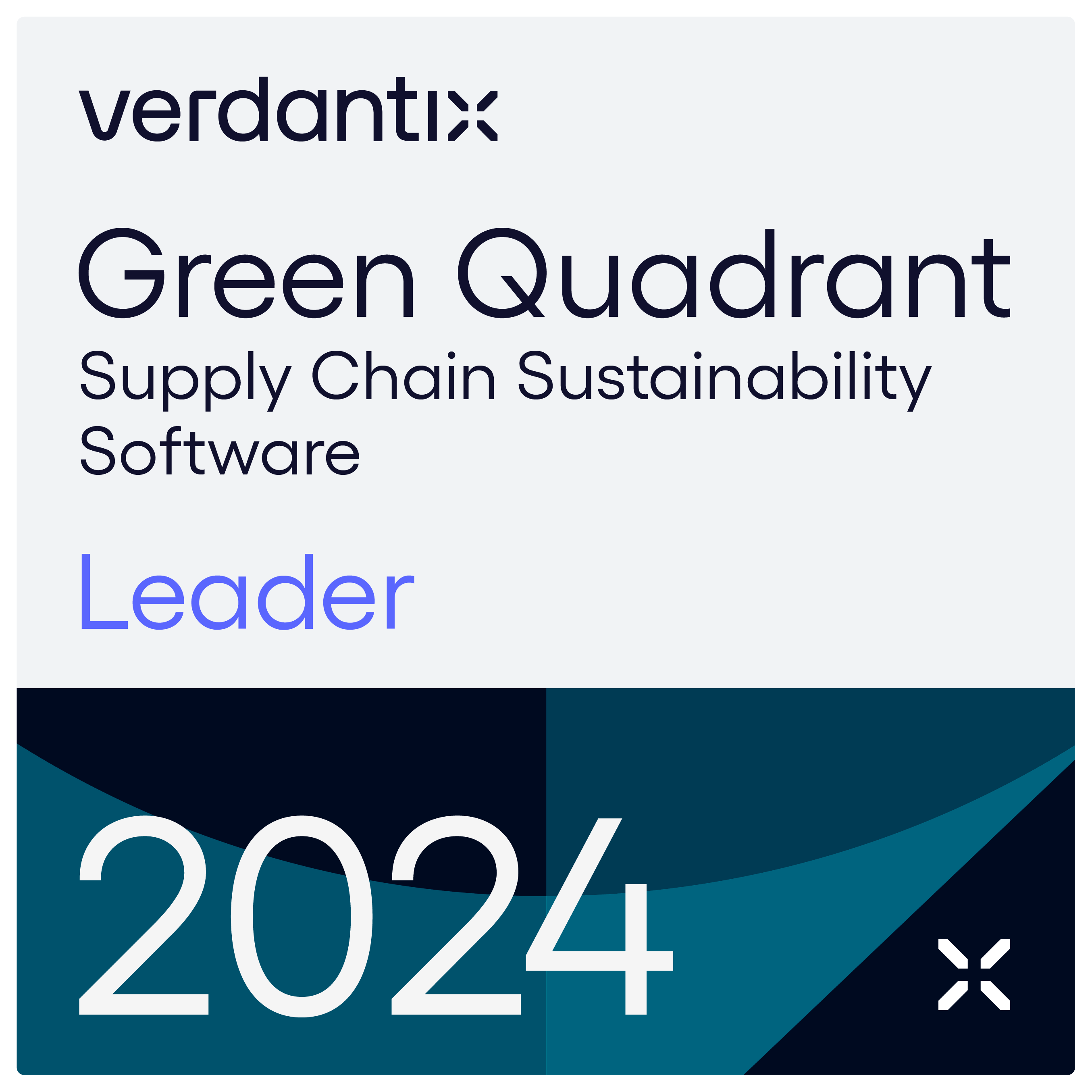 verdantix green quadrant Supply Chain Sustainability Software Leader badge - 2024 accreditation